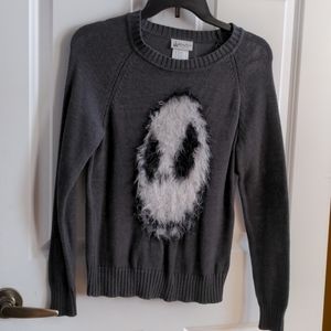 Disney Parks Jack Skellington Fuzzy Gray Sweater